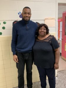 Lindell and his fourth grade teacher